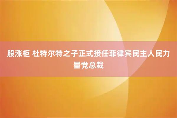 股涨柜 杜特尔特之子正式接任菲律宾民主人民力量党总裁